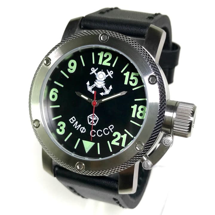 "ВМФ РОССИИ" - 24-часовые автоматические часы от TRIUMPH с механизмом ВОСТОК, нержавеющая сталь, ø47мм