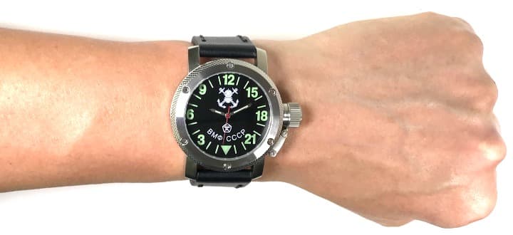 "ВМФ РОССИИ" - 24-часовые автоматические часы от TRIUMPH с механизмом ВОСТОК, нержавеющая сталь, ø47мм