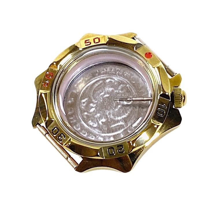 Корпус 539 для часов VOSTOK KOMANDIRSKIE с ручным заводом, покрытый карбонитом титана, сатинированный, полный  539ksb