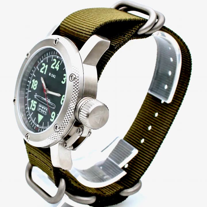 ТРИУМФ ПОДВОДНАЯ ЛОДКА КУРСК, 24-часовые время, сапфировое стекло (1089.21)