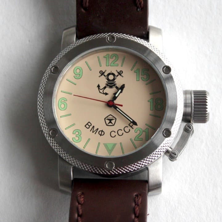 "ВМФ РОССИИ" - 24-часовые автоматические часы от TRIUMPH с механизмом ВОСТОК, нержавеющая сталь, ø47мм