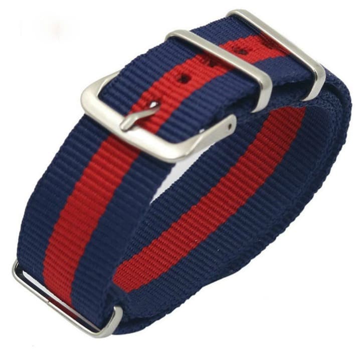 20 мм НАТО ремешок нейлон синий красный (NATO20-06)