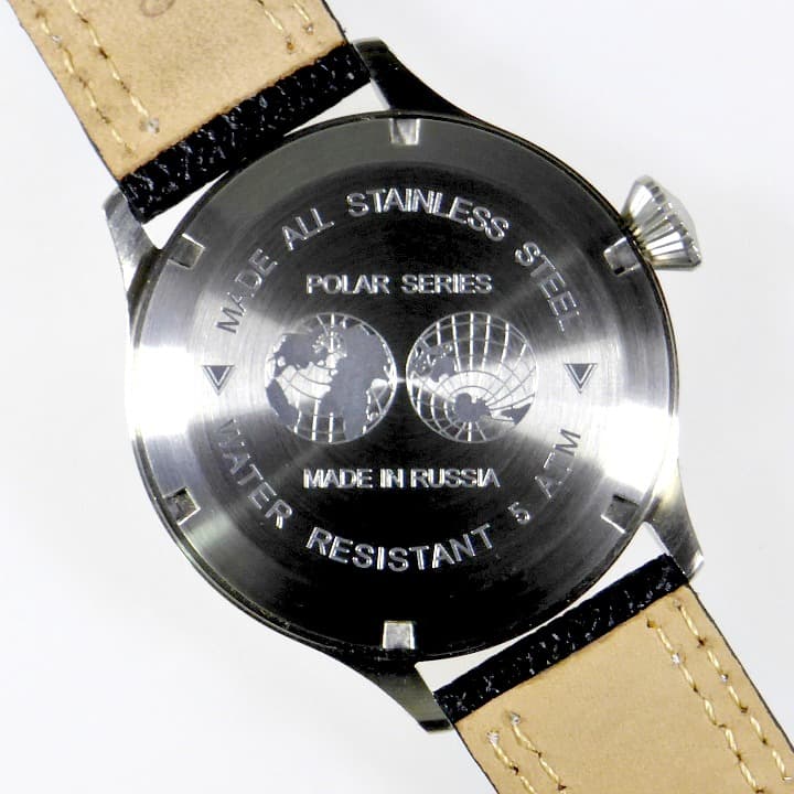 Российские 24-часовые авиационные часы "ПИЛОТ" от TRIUMPH  с механизмом "РАКЕТА", нержавеющая сталь, ø45 мм