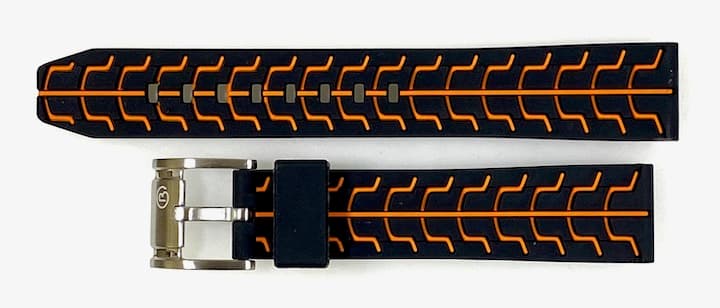 20 мм ВОСТОК силиконовый ремешок СПОРТ , черный / оранжевый (PUS05-22mm)