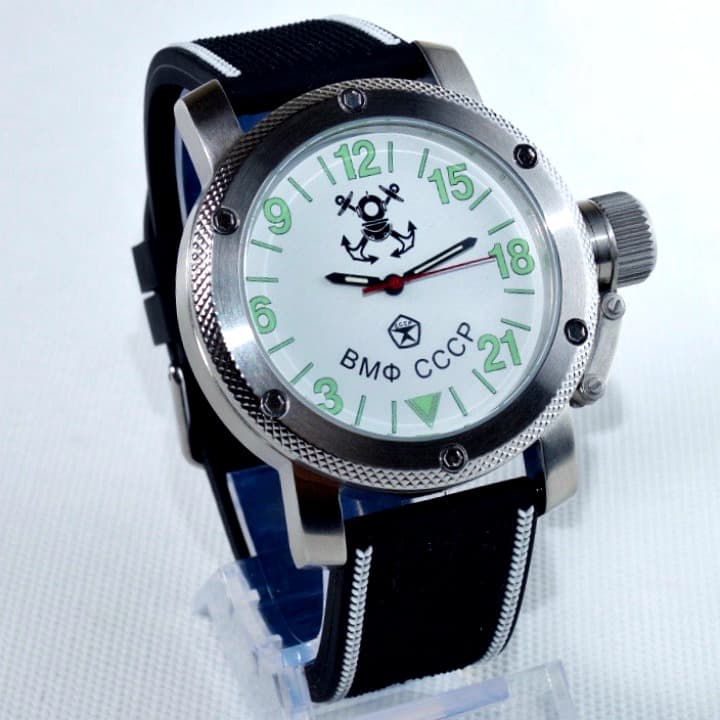 "ВМФ РОССИИ" - 24-часовые автоматические часы от TRIUMPH с механизмом ВОСТОК, нержавеющая сталь, ø47мм