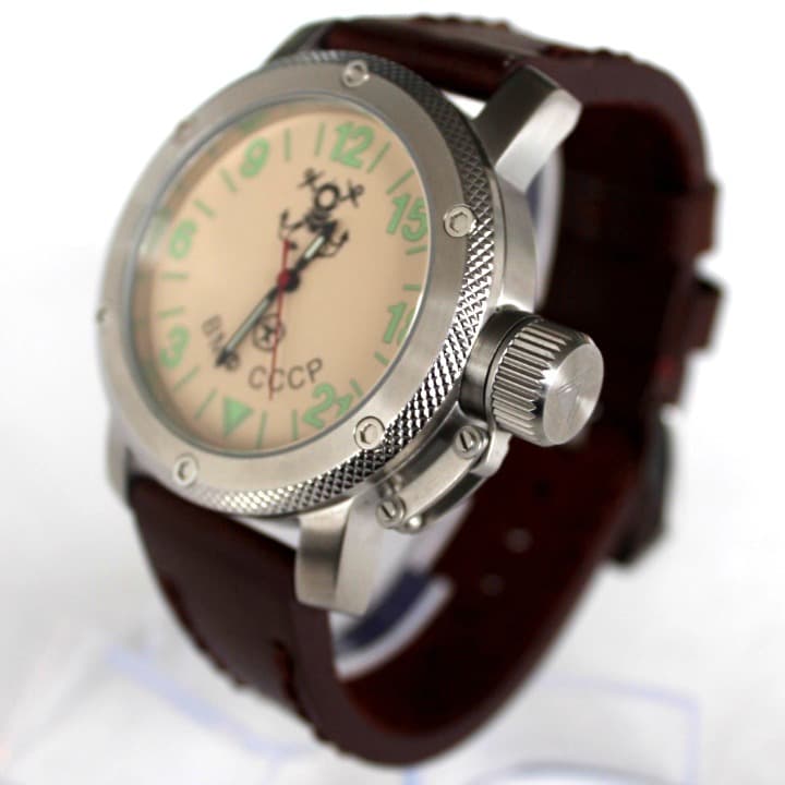 "ВМФ РОССИИ" - 24-часовые автоматические часы от TRIUMPH с механизмом ВОСТОК, нержавеющая сталь, ø47мм