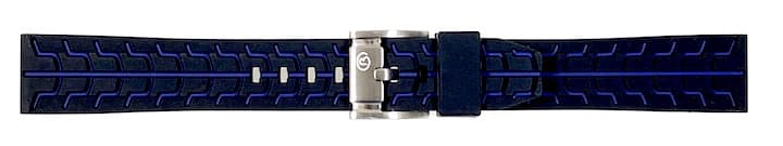 22 мм ВОСТОК силиконовый ремешок СПОРТ, черный / синий (PUS04-22mm)