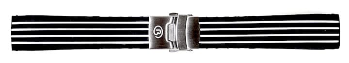 22 мм, ремешок VOSTOK, силикон, черный с белыми полосками (PUS09-22mm)