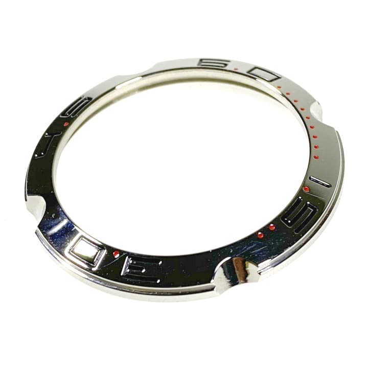 Безель VOSTOK АМФИБИЯ с пружиной, полированный, красные секунды (10k5/1)