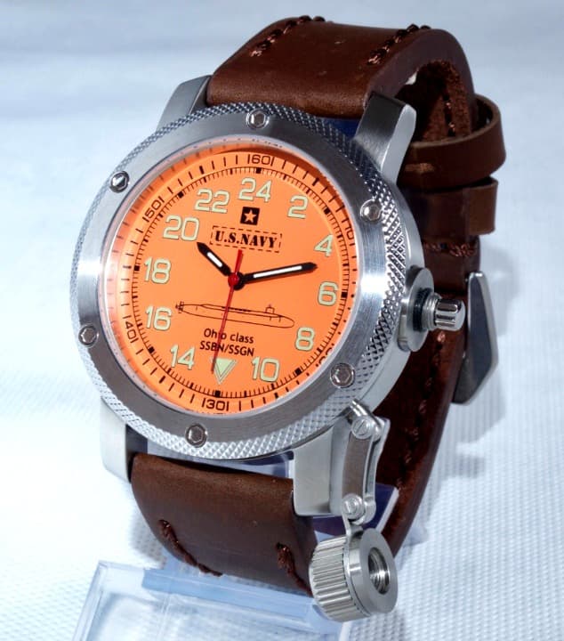 "КЛАСС ОГАЙО ВМС США" - 24-часовые автоматические часы от TRIUMPH с механизмом VOSTOK, нержавеющая сталь, ø47 мм