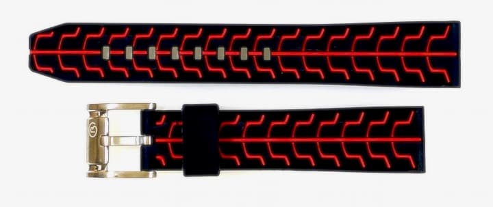 20 мм ВОСТОК силиконовый ремешок СПОРТ, черный / красный (PUS02-20mm)