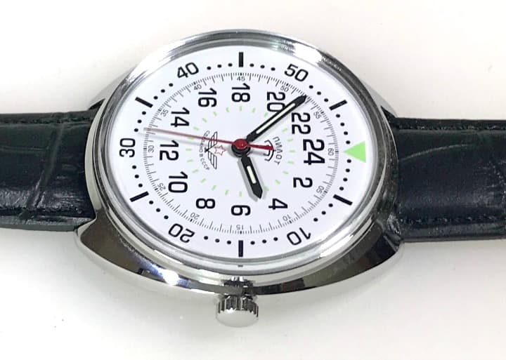 Российские 24-часовые авиационные часы "ПИЛОТ" от TRIUMPH с механизмом VOSTOK, хромированные, полированные, ø39 мм
