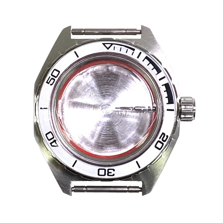 Корпус ВОСТОК 650, брашированный, безель с белым вкладышом (650ksb / 5)