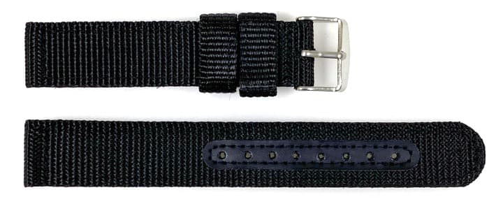 22 мм нейлоновый черный браслет из двух частей с пряжкой
