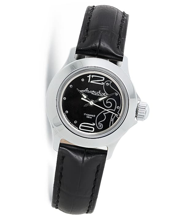 Российские женские часы "АМФИБИЯ" от VOSTOK, хромированные, полированные, ø34 мм 2409 / 051343