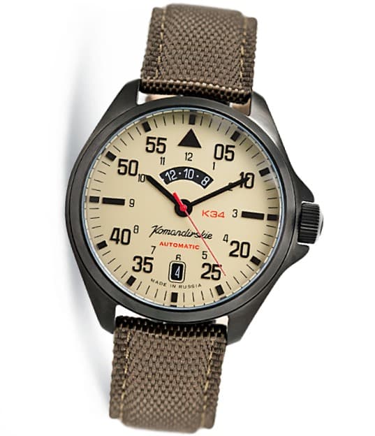 ВОСТОК КОМАНДИРСКИЕ с индикатором 24-часового времени, люминесцентный циферблат (346790)