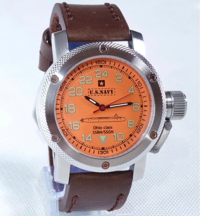 "КЛАСС ОГАЙО ВМС США" - 24-часовые автоматические часы от TRIUMPH с механизмом VOSTOK, нержавеющая сталь, ø47 мм