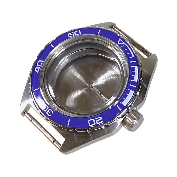 Корпус ВОСТОК 650, брашированный, безель с синем вкладышем (650ksb / 4)