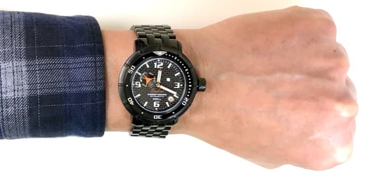 ВОСТОК AMFIBIA TURBINA, карбоновый циферблат, день&ночь, черный PVD (236700)