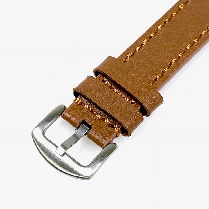 20 мм, ВОСТОК, ремешок АВИАТОР, телячья кожа, коричневый с коричневой строчкой (LD20-12)