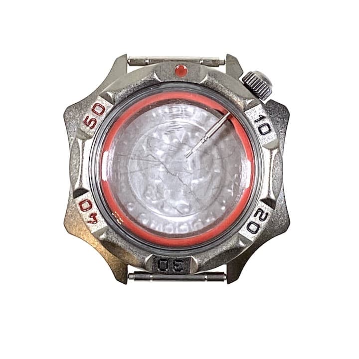 Корпус 536 для часов VOSTOK KOMANDIRSKIE с ручным заводом, покрытый карбонитридом титана, сатинированный, в комплекте 536ksb
