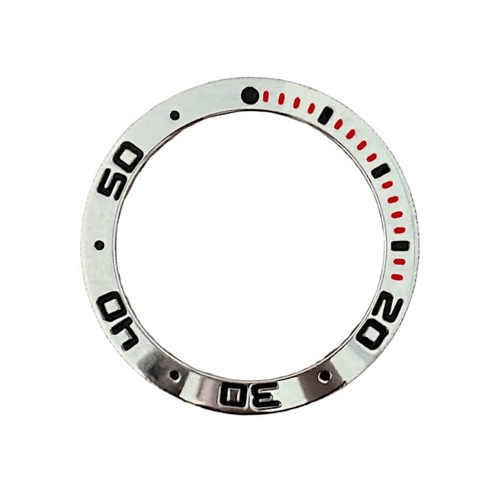 Безель для часов ВОСТОК АМФИБИЯ, нержавейка, полирована, красные секунды (71K-12)