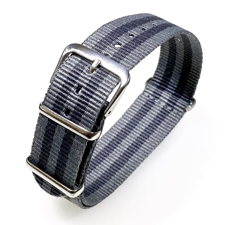 20 мм НАТО ремешок нейлон серый и темно-серый (NATO20-16)