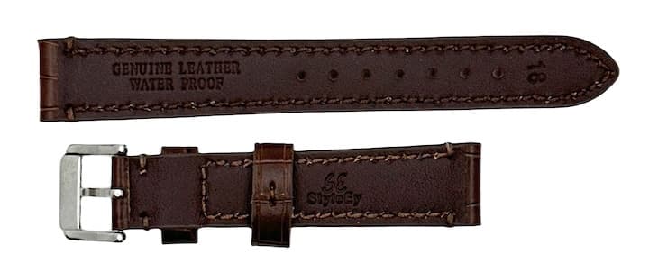 18 мм, ВОСТОК, ремешок АВИАТОР, телячья кожа, коричневый, имитация крокодила (LD18-15)