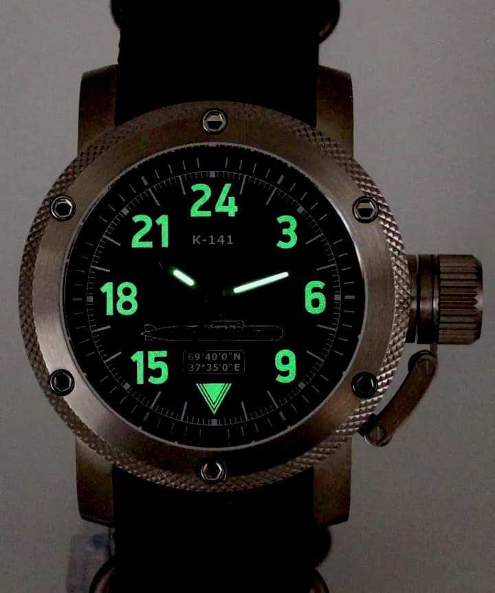 ТРИУМФ ПОДВОДНАЯ ЛОДКА КУРСК, 24-часовые время, сапфировое стекло (1089.21)