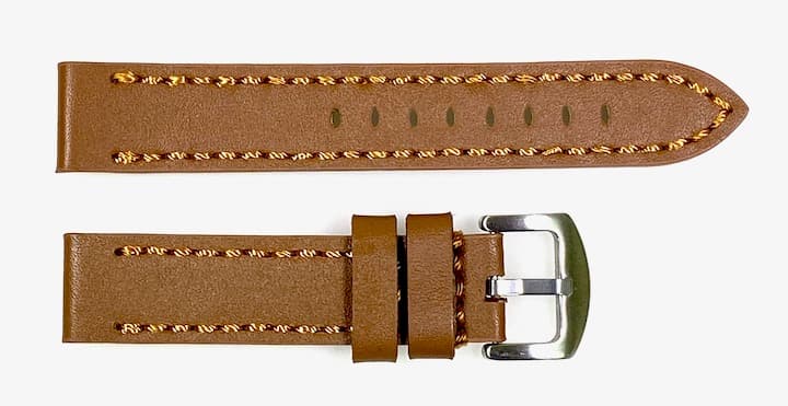 20 мм, ВОСТОК, ремешок АВИАТОР, телячья кожа, коричневый с коричневой строчкой (LD20-12)