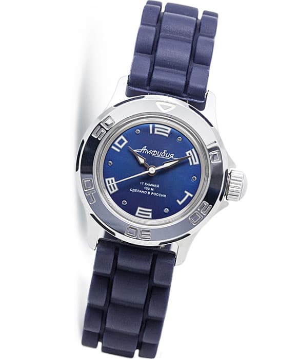 Российские женские часы "АМФИБИЯ" от VOSTOK, хромированные, полированные, ø34 мм 2409 / 051463