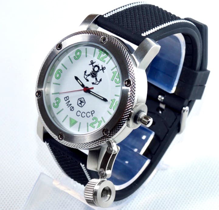 "ВМФ РОССИИ" - 24-часовые автоматические часы от TRIUMPH с механизмом ВОСТОК, нержавеющая сталь, ø47мм