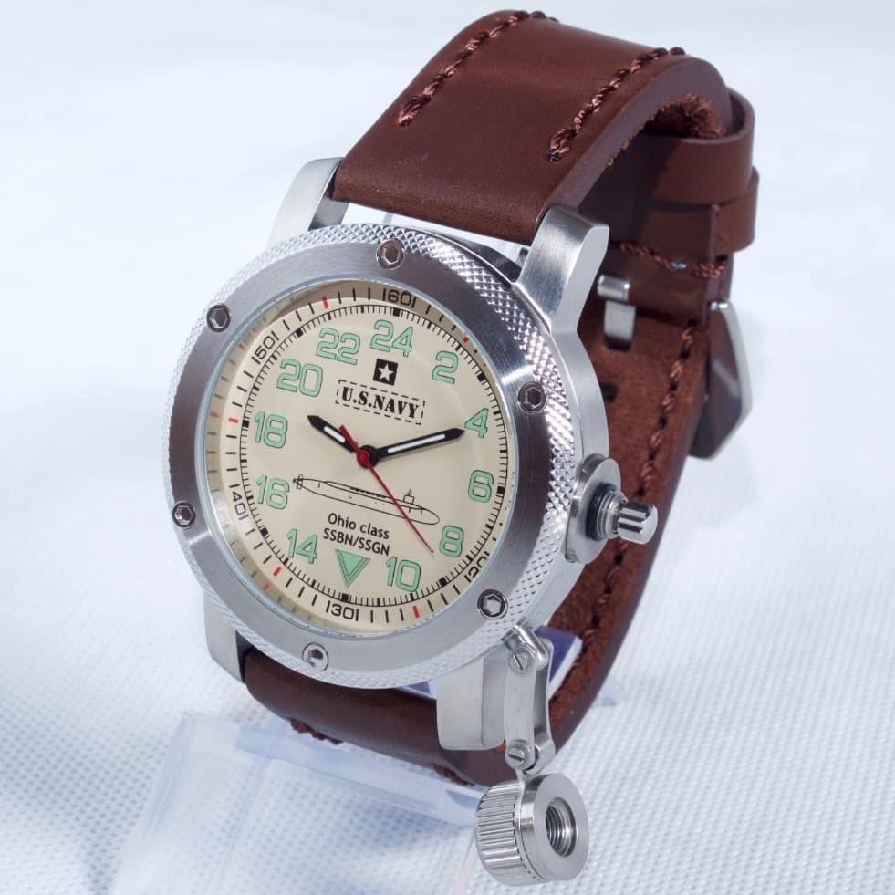 "US NAVY OHIO CLASS" - 24-часовые автоматические часы от TRIUMPH с механизмом ВОСТОК, нержавеющая сталь, ø47мм