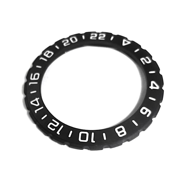 24-часовой безель ВОСТОК КОМАНДИРСКИЕ с пружиной, черное PVD покрытие, СуперЛюмиНова (65k-5/2)