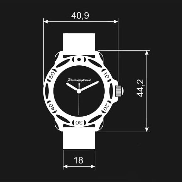 Корпус 816 для часов ВОСТОК КОМАНДИРСКИЕ с ручным заводом, покрытый карбонитридом титана, сатинированный, в комплекте 816ksb / 2