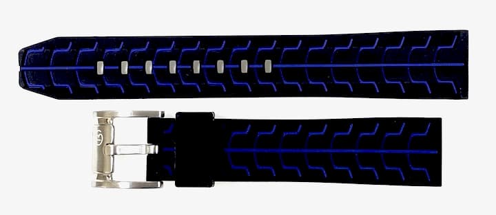 22 мм ВОСТОК силиконовый ремешок СПОРТ, черный / синий (PUS04-22mm)