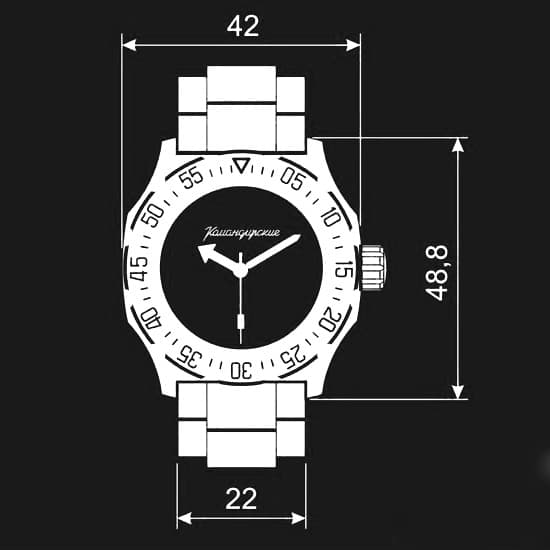 Корпус ВОСТОК 020, брашированный, безель 24 часа  (350ksb / 9)