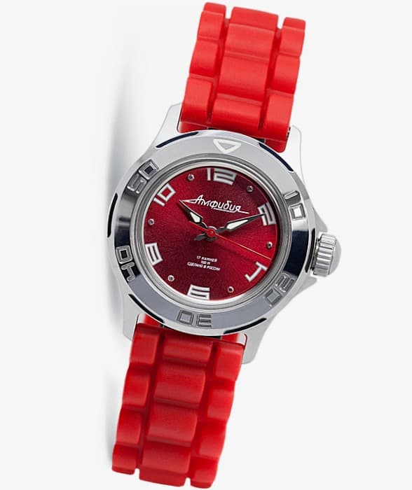Российские женские часы "АМФИБИЯ" от VOSTOK, хромированные, полированные, ø34 мм 409 / 051462