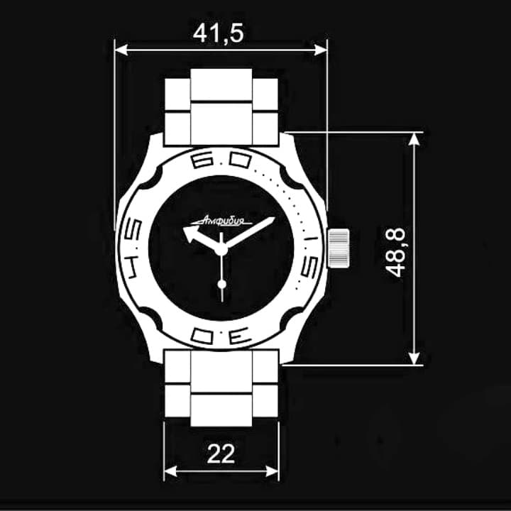 Корпус ВОСТОК 100 синие минуты, полированный (100ksb / 1)