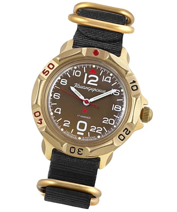ВОСТОК КОМАНДИРСКИЕ, 24-часовое время, латунь (81716В)