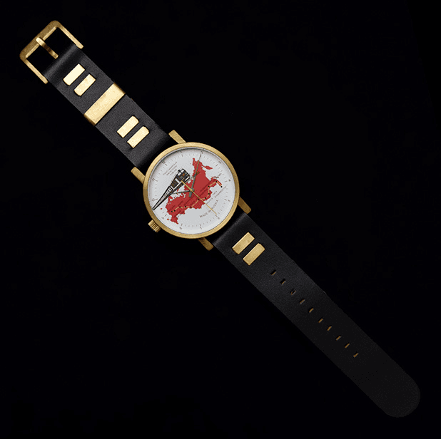 Транссиб Российские автоматические часы от УМНЯШОВ, латунь, стеклянная задняя крышка, матовая, ø50мм