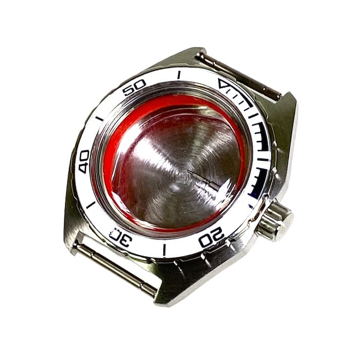 Корпус ВОСТОК 650, брашированный, безель с белым вкладышом (650ksb / 5)