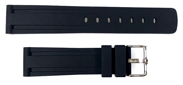 22 мм ВОСТОК ремешок, полиуретан, черный (PUS02-22mm)