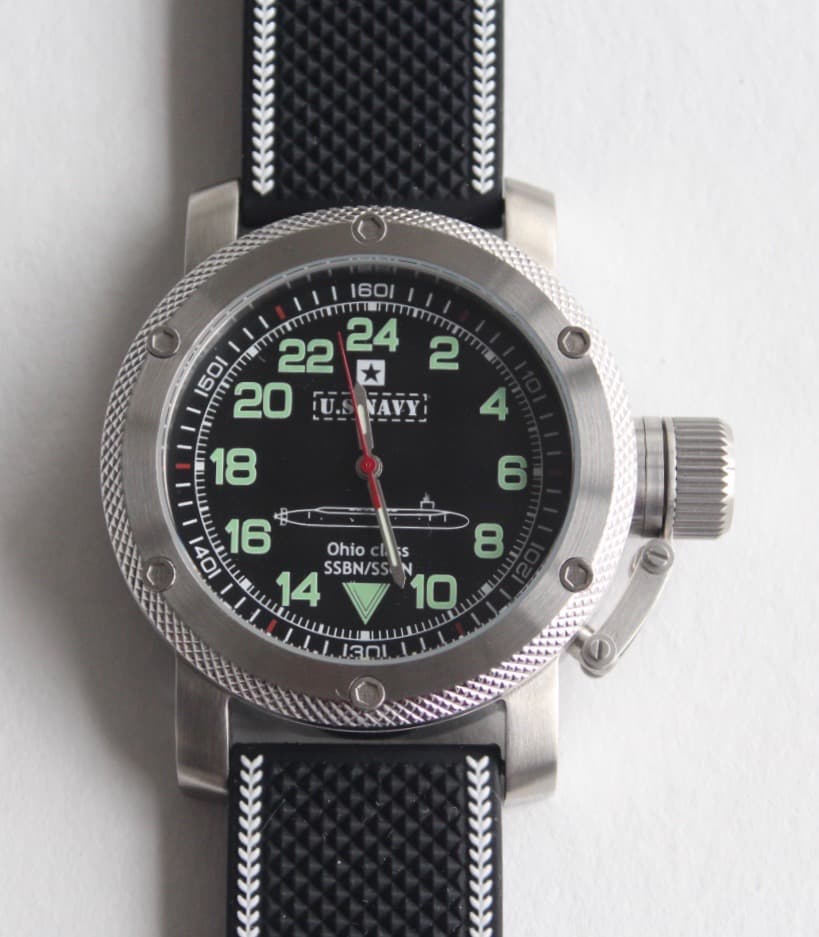 "US NAVY OHIO CLASS" - 24-часовые автоматические часы от TRIUMPH с механизмом ВОСТОК, нержавеющая сталь, ø47мм