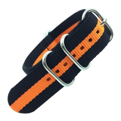 22 мм ремешок ZULU для часов VOSTOK, нейлон, черно-оранжевый ZULU06-22 мм