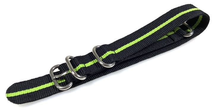 ремешок ZULU 20 мм для часов VOSTOK, нейлон, черно-зеленый, ZULU00-20мм