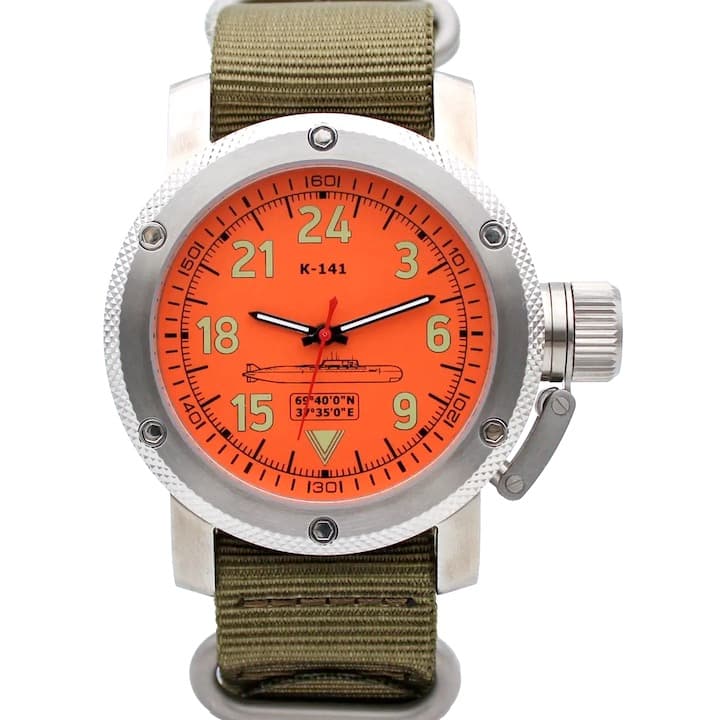 ТРИУМФ ПОДВОДНАЯ ЛОДКА КУРСК, 24-часовые время, сапфировое стекло (1088.21)