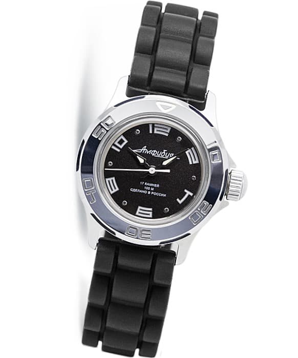 Российские женские часы "АМФИБИЯ" от VOSTOK, хромированные, полированные, ø34 мм 2409 / 051461