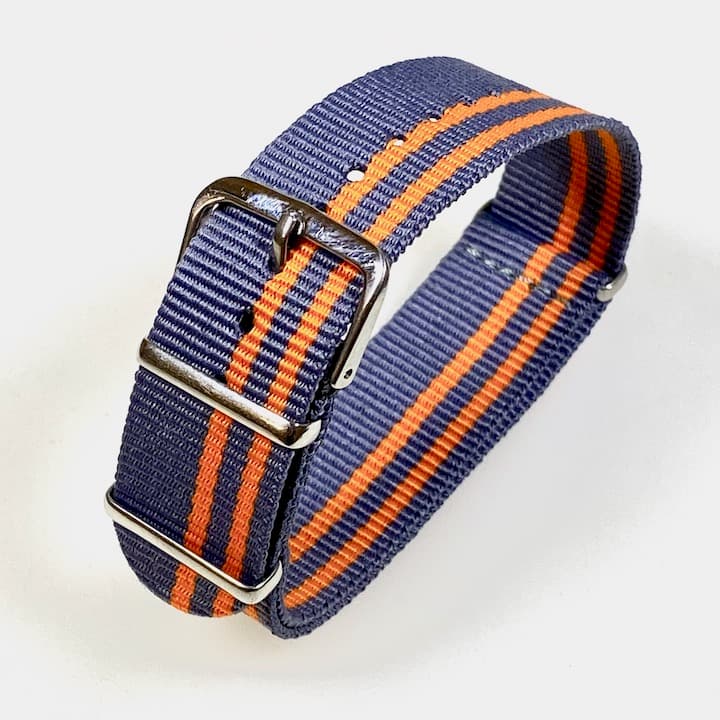 20 мм НАТО ремешок нейлон серый оранжевый (NATO20-12)