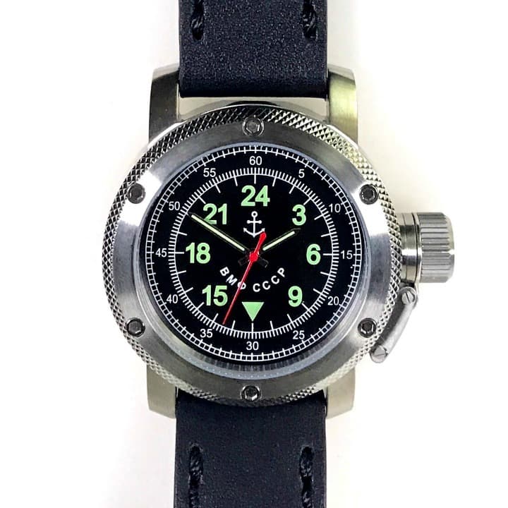 "ВМФ РОССИИ" - 24-часовые автоматические часы от TRIUMPH с механизмом ВОСТОК, нержавеющая сталь, ø47мм